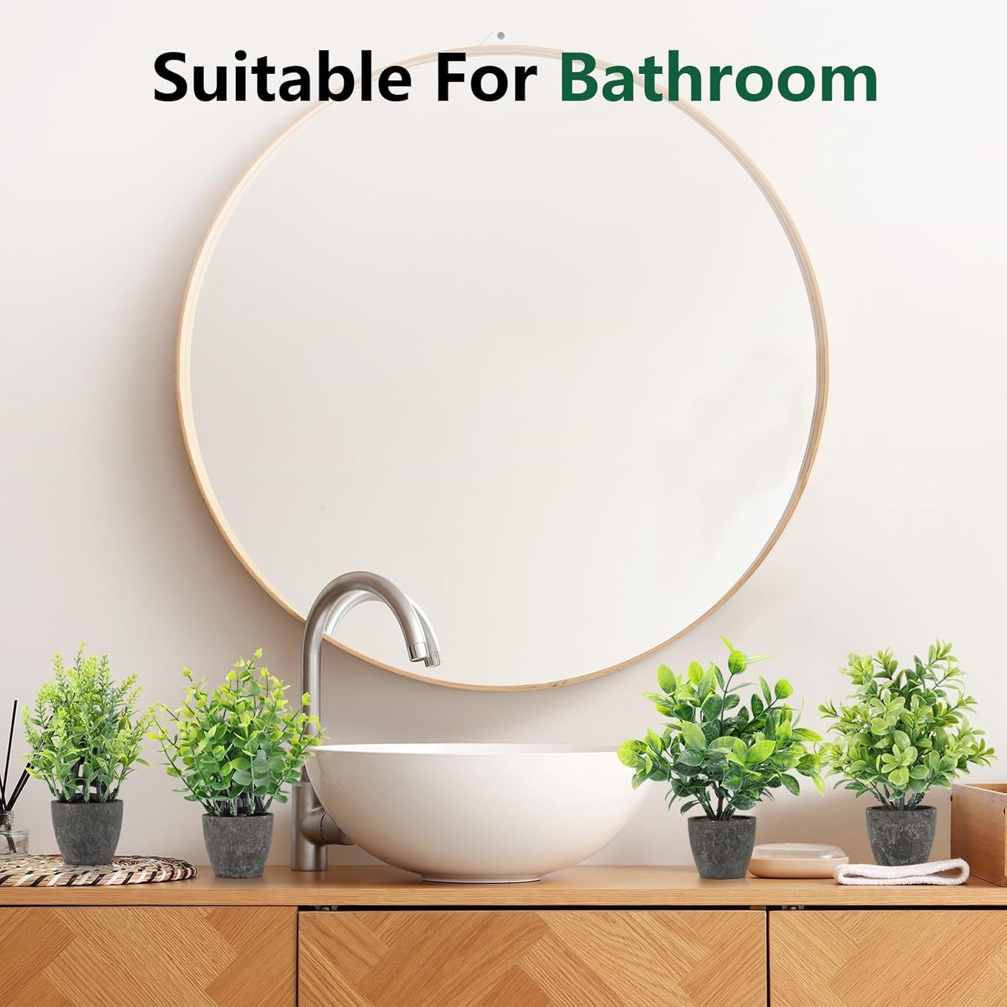 4 Pack Fake Plants Ceramic Mini Artificial Greenery Potted Plants for Home, Office, Room, Farmhouse, Indoor Table, Bathroom Decor