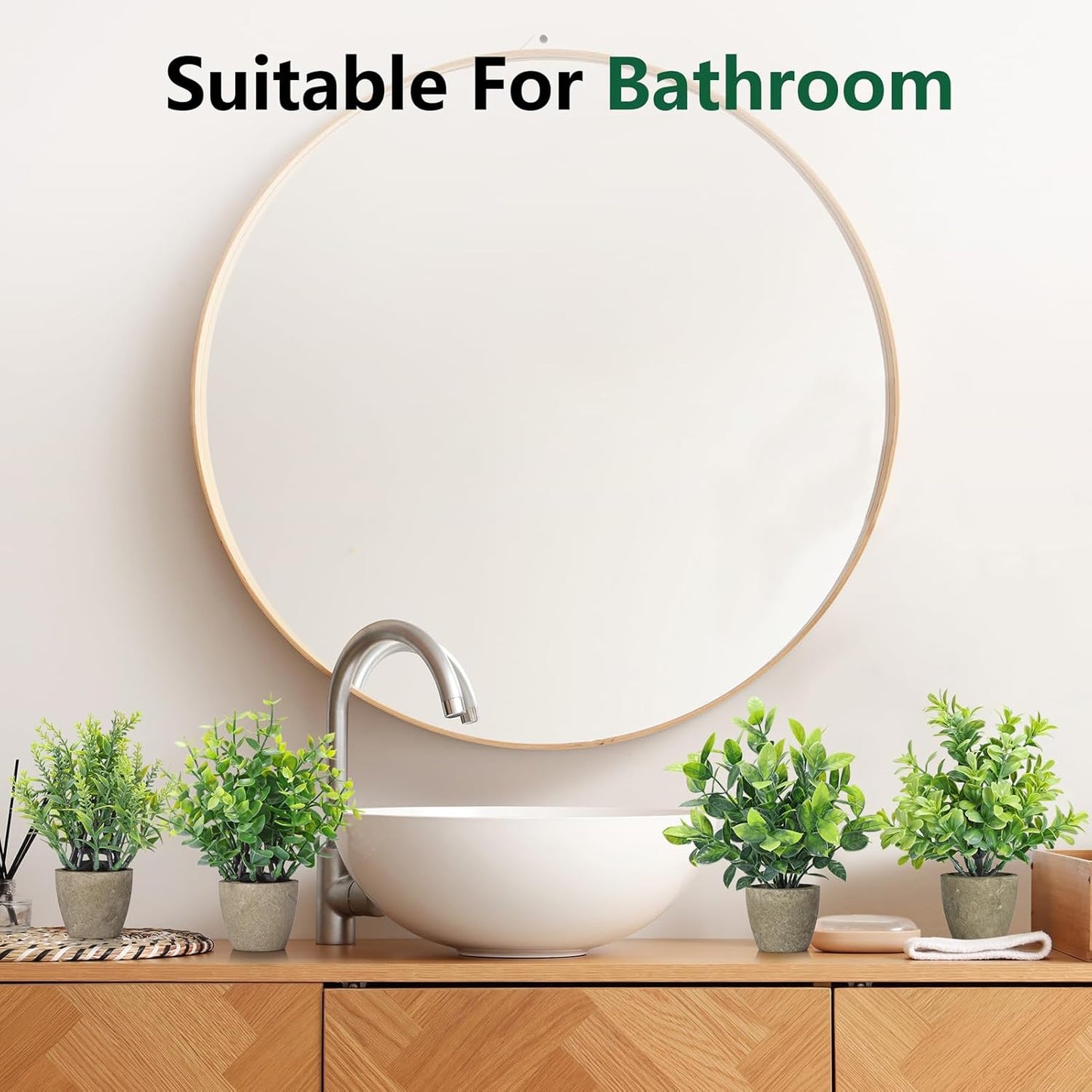 4 Pack Fake Plants Ceramic Mini Artificial Greenery Potted Plants for Home Decor Office Decor Room Decor Farmhouse Decor Indoor Table Bathroom Decor