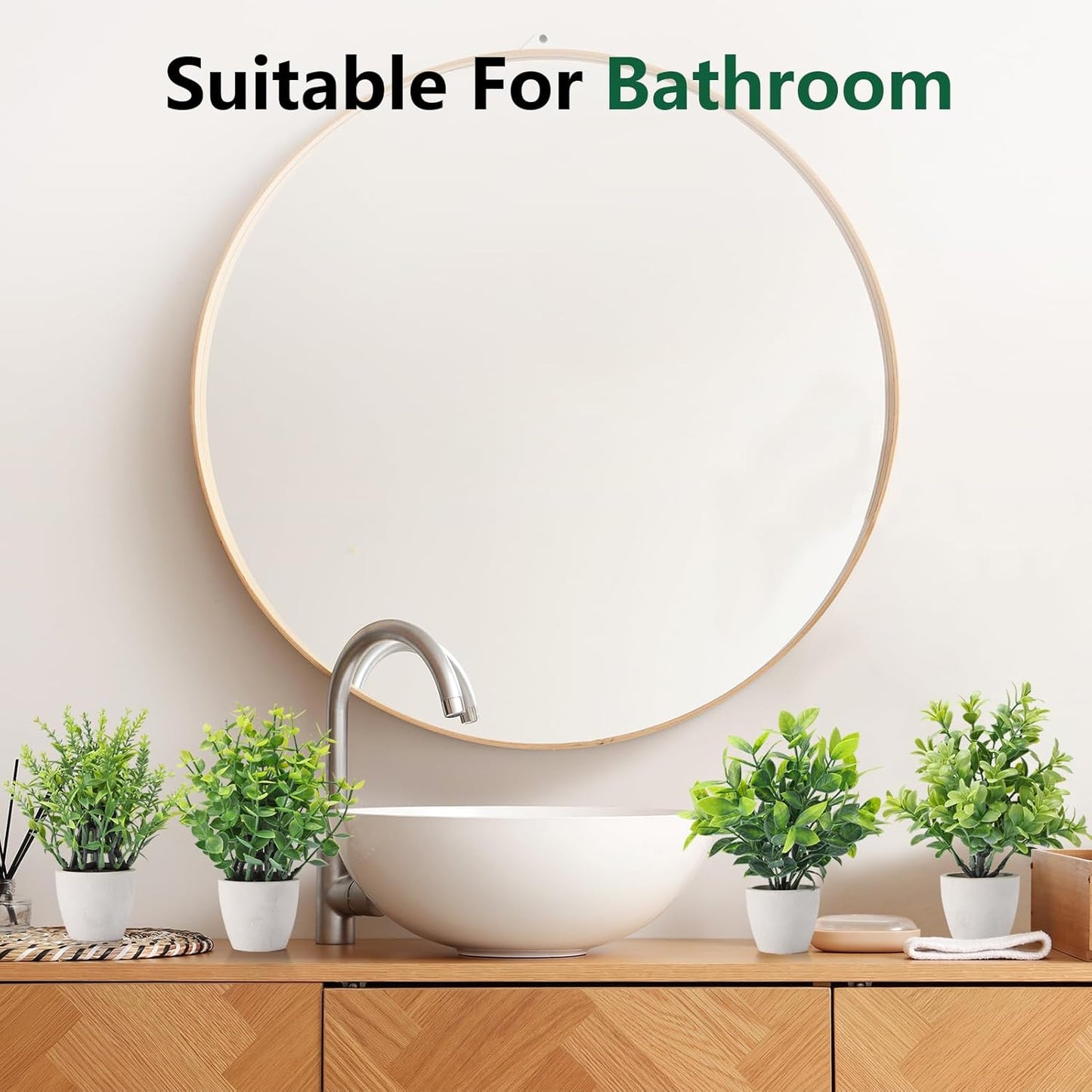 4 Pack Fake Plants Ceramic Mini Artificial Greenery Potted Plants for Home Decor Office Decor Room Decor Farmhouse Decor Indoor Table Bathroom Decor