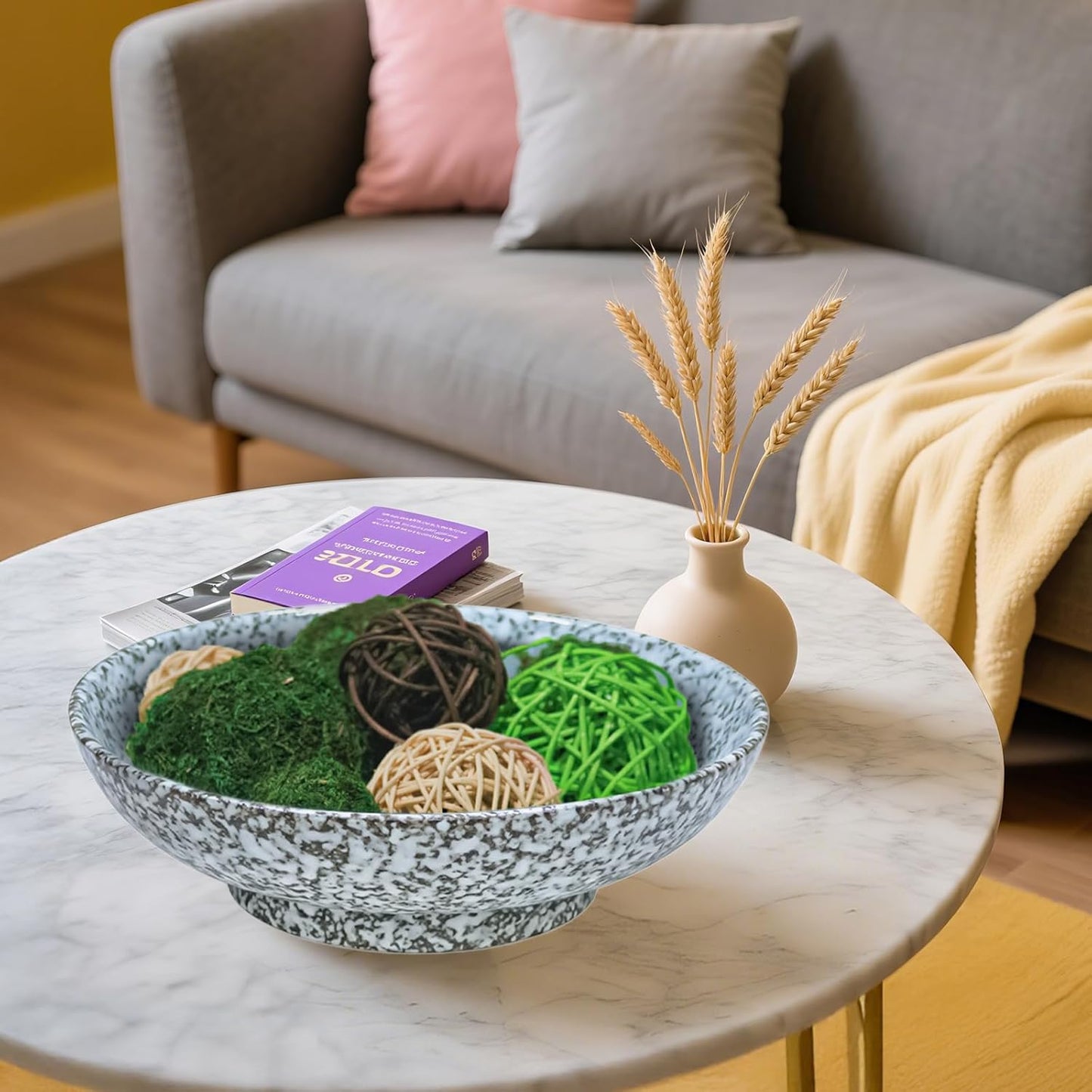 10" Decorative Bowl,Ceramic Fruit Bowl for Kitchen Counter,Coffee Table, Dining Room,Table Centerpiece Bowel,Entryway Key Holder & Jewelry Organizer (Evil Eye)