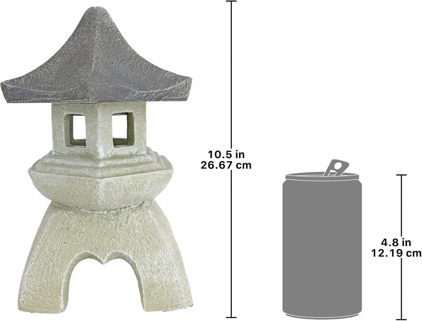 Design toscano ng29869 asian decor pagoda lantern statue, medium, two tone stone finish
