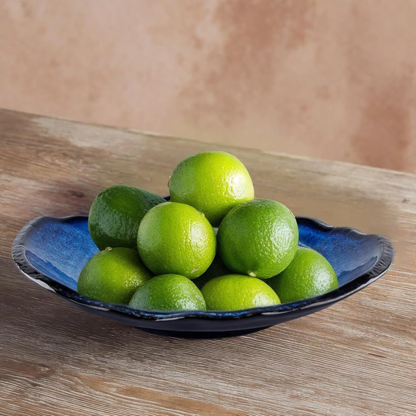 Ceramic Decorative Bowl - 12" Large Blue Pottery, Blue Decorative Bowl, Porcelain Centerpiece Tray, Key Bowl for Entryway Table, Living Room, Dining, Trinket Dish, Gift Decor Tray