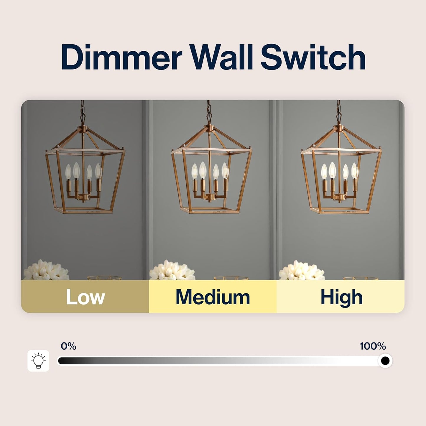 JONATHAN Y JYL7436B Pagoda Lantern Dimmable Adjustable Metal LED Pendant Classic Traditional Farmhouse Dining Room Living Room Kitchen Foyer Bedroom Hallway, 12 in, Antique Gold