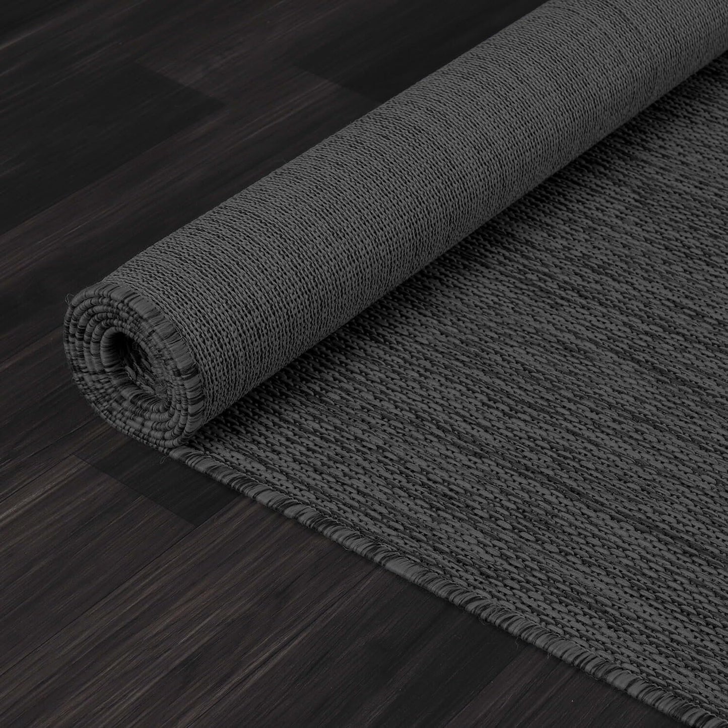 Beverly Rug Indoor Outdoor Rug 10x14, Washable Outside Carpet for Patio, Deck, Porch, Solid Modern Area Rug, Water Resistant, Dark Gray