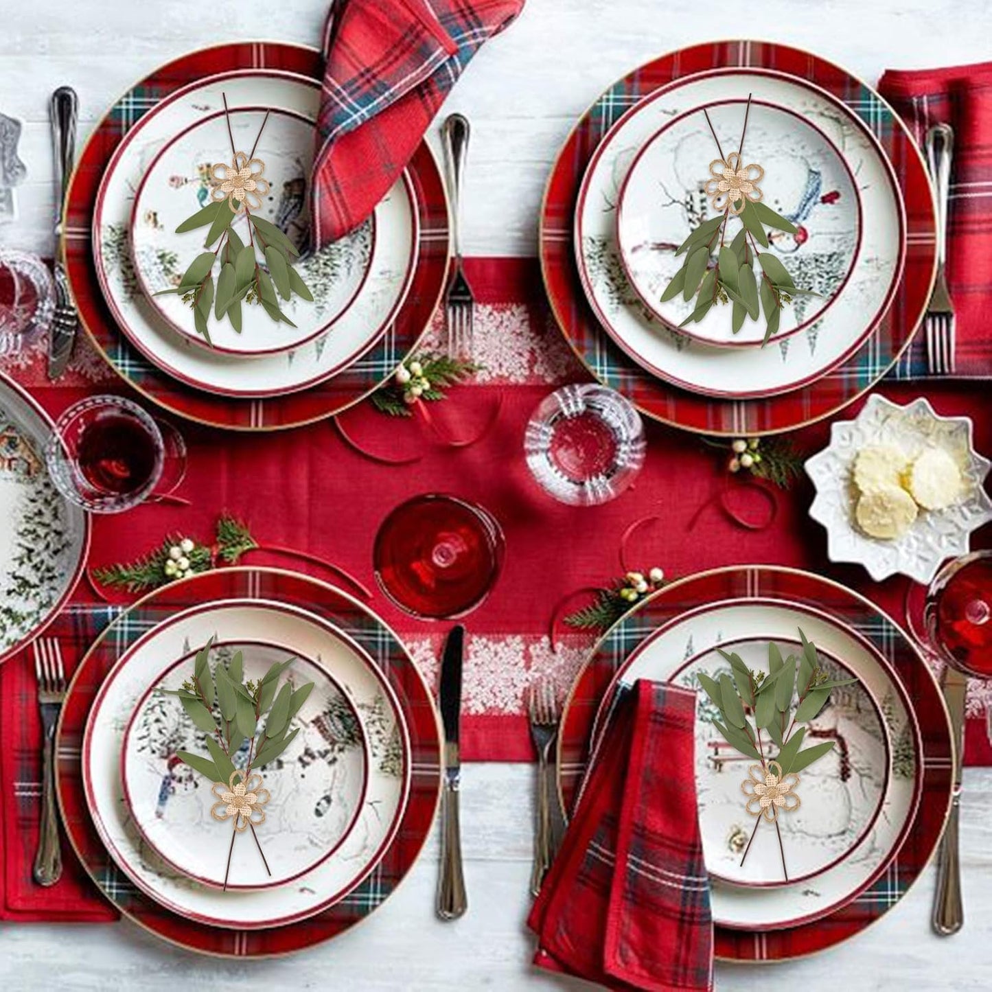 GREENTIME 8 Pack Faux Eucalyptus Stems with Seeds 13 Inches Artificial Seeded Leaves Branches Greenery Stems for Bridal Wedding Bouquet Vase Table Centerpiece Decor