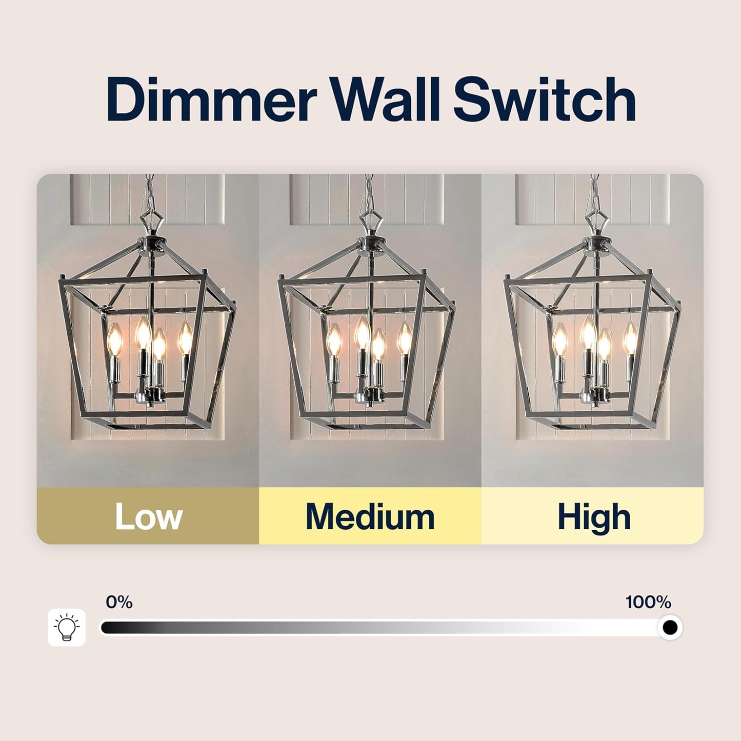 JONATHAN Y JYL7436C Pagoda Lantern Dimmable Adjustable Metal LED Pendant Classic Traditional Farmhouse Dining Room Living Room Kitchen Foyer Bedroom Hallway, 12 in, Chrome