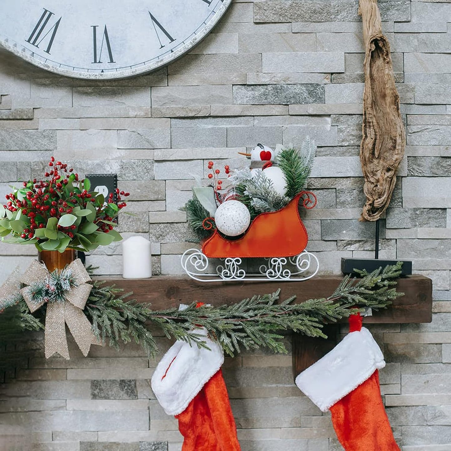 GREENTIME 8 Pack Artificial Greenery Stems 13 Inches Faux Eucalyptus Leaves Stems for Vase Bridal Wedding Bouquet Table Centerpiece DIY Wreath Decor