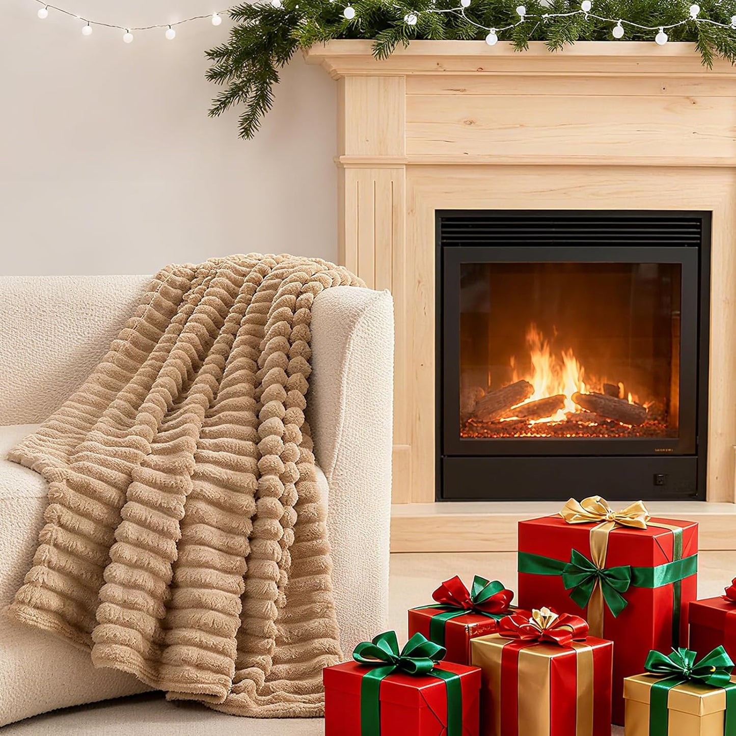 Throw Fleece Blanket for Couch - Super Soft Cozy Throw Blankets for Women,3D Striped Lightweight Blanket for Girls,All Seasons Flannel Blanket,Bed Home Decor,44x60 Inches