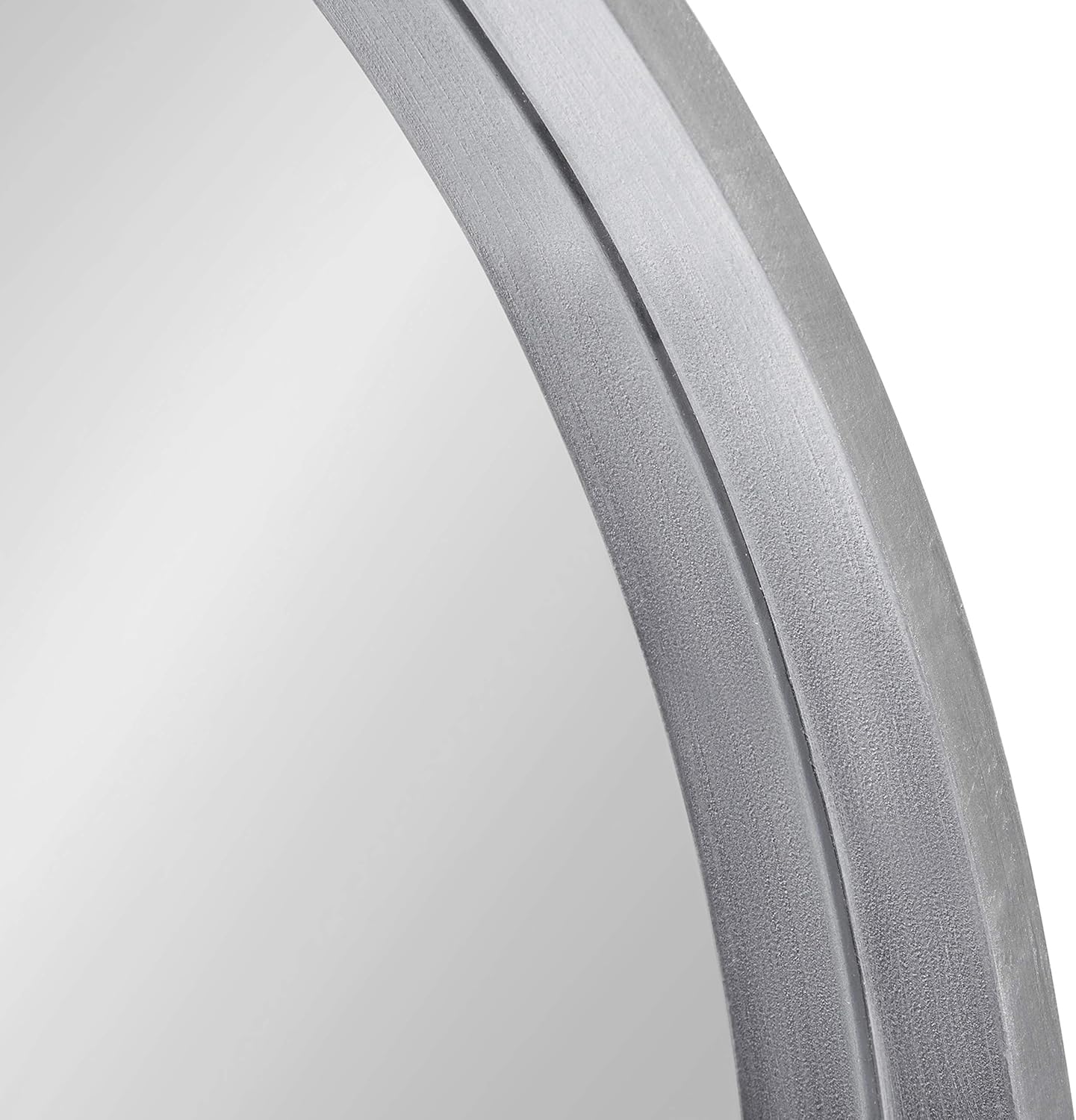 Kate and Laurel Travis Round Wood Wall Mirror, 21.6" Diameter, Silver, Chic Glam Wall Décor Accent