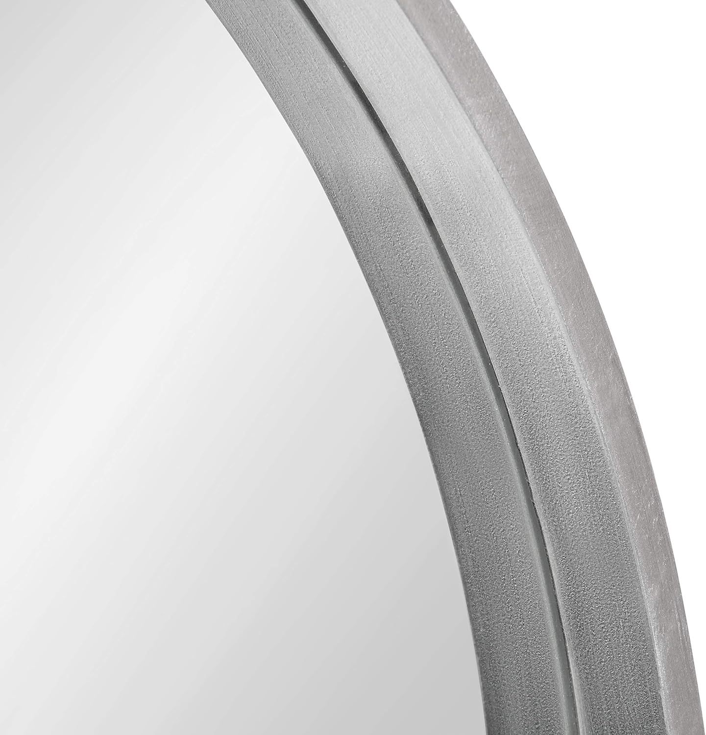 Kate and Laurel Travis Round Wood Wall Mirror, 31.5" Diameter, Silver, Chic Glam Wall Décor Accent