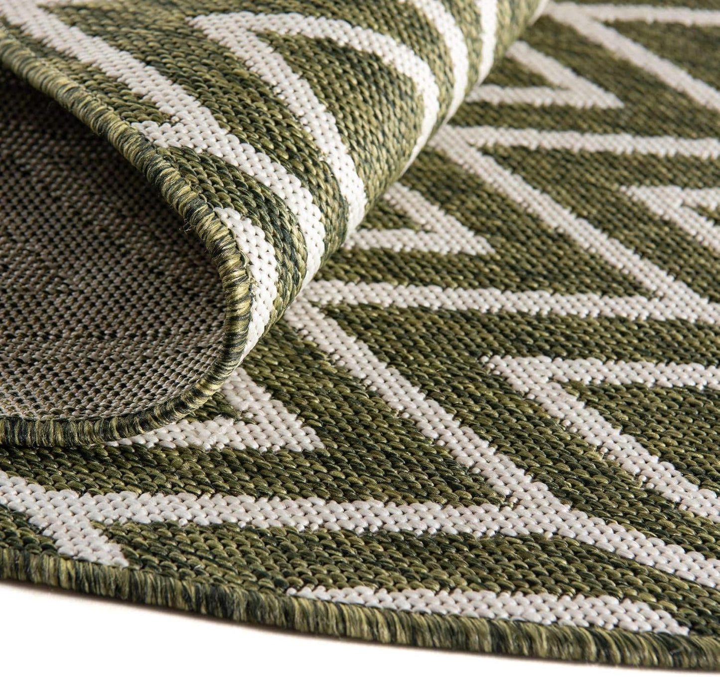 Jill Zarin Outdoor Collection Area Rug - Turks and Caicos (4' Round Green/Ivory)