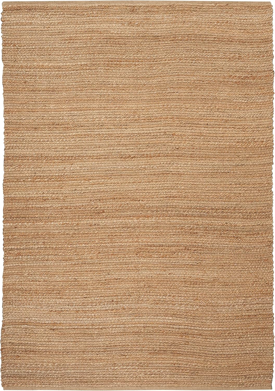 Nourison Home Natural Jute Solid Natural 6' x 9' Area Rug, Easy Cleaning, Non Shedding, Bed Room, Living Room, Dining Room, Kitchen (6x9)