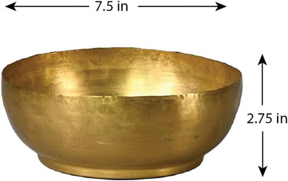 Serene Spaces Living Set of 6 Lightweight Antique Brass Decorative Bowl, Metal Bowl for Potpourri, Catchall for Entryway, Dining Table, Home Décor, 2.75" Tall & 7.5" Diameter