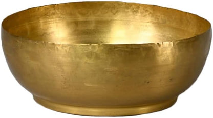 Serene Spaces Living Lightweight Antique Brass Decorative Bowl - Elegant Potpourri Catchall for Diwali Home Décor, Entryway and Dining Table, 2.75" Tall & 7.5" Diameter