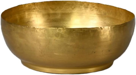Serene Spaces Living Lightweight Antique Brass Decorative Bowl - Elegant Potpourri Catchall for Diwali Home Décor, Entryway and Dining Table, 2.75" Tall & 7.5" Diameter