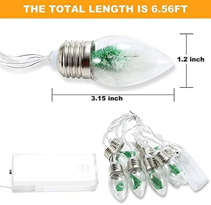 13FT Christmas Tree Snow Globe String Lights, 20 LED Clear Bulbs Christmas Tree String Lights for Bedroom, Wedding, Table Decoration, Outdoor Garden Party, Home Party Decorate(2 pcs)