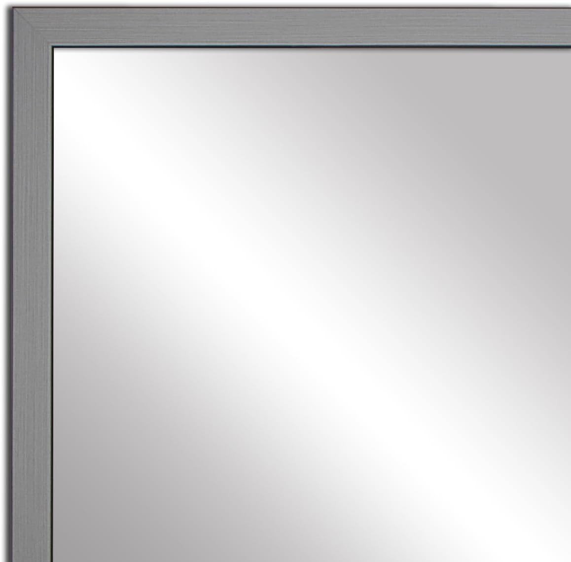 Frame My Mirror Silver Bathroom Mirror for Wall, 20" x 24" Stainless Steel Bathroom Vanity Mirror, Made in USA, Hangs Horizontally or Vertically, Ellis Design