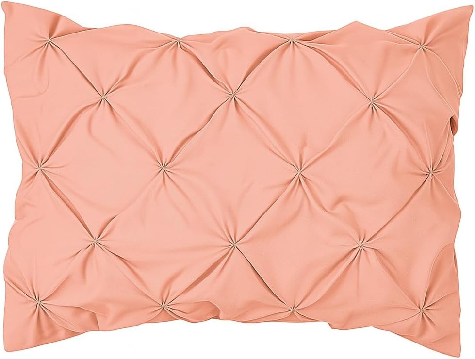 COTTON STICH Pinch Pleated Pillow Shams Pink Solid Standard 20x26 Set of 2 Pillowcase 600 Thread Count 100% Egyptian Cotton Luxurious& Decorative Pinch Pleated Pillow Shams (Pink, Standard 20X26)