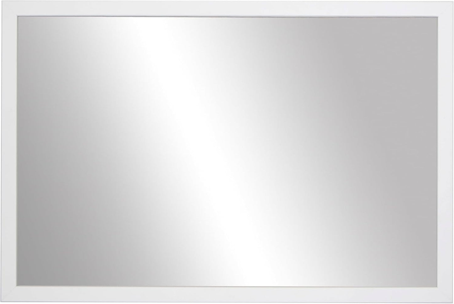 Frame My Mirror White Bathroom Mirror for Wall, 20" x 24" Pure White Bathroom Vanity Mirror, Made in USA, Hangs Horizontally or Vertically, Ellis Design