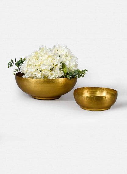 Serene Spaces Living Set of 6 Lightweight Antique Brass Decorative Bowl, Metal Bowl for Potpourri, Catchall for Entryway, Dining Table, Home Décor, 2.75" Tall & 7.5" Diameter