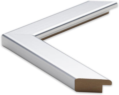 Frame My Mirror Silver Bathroom Mirror for Wall, 36" x 48" Brushed Chrome Bathroom Vanity Mirror, Made in USA, Hangs Horizontally or Vertically, Ellis Design