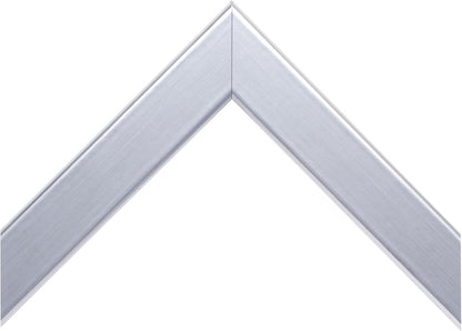 Frame My Mirror Silver Bathroom Mirror for Wall, 36" x 48" Brushed Chrome Bathroom Vanity Mirror, Made in USA, Hangs Horizontally or Vertically, Ellis Design