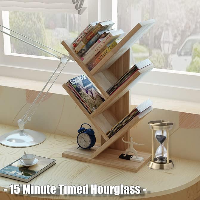 Hourglass Timer, 15 Minutes Hourglass Timer, Embossed White Sand Metal Glass Hourglass Timer, Used for Vintage Home Decoration, Office Decoration, Kitchen Wedding Gifts (F)