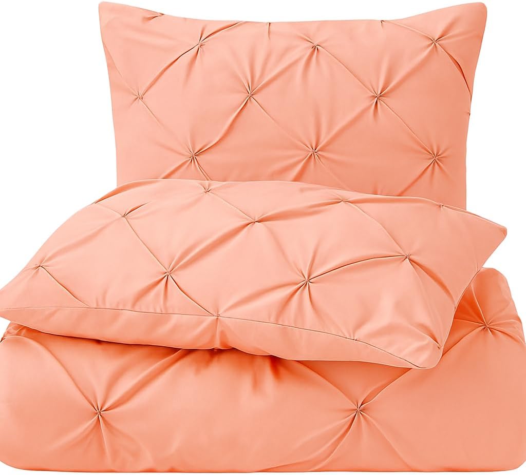 COTTON STICH Pinch Pleated Pillow Shams Set of 2, Zipper Closure - 600 Thread Count Super Soft Pinch Pillow Shams Pure Egyptian Cotton Decorative Pinch Pleated Bed Pillow Covers Set, Pink Queen 20X30