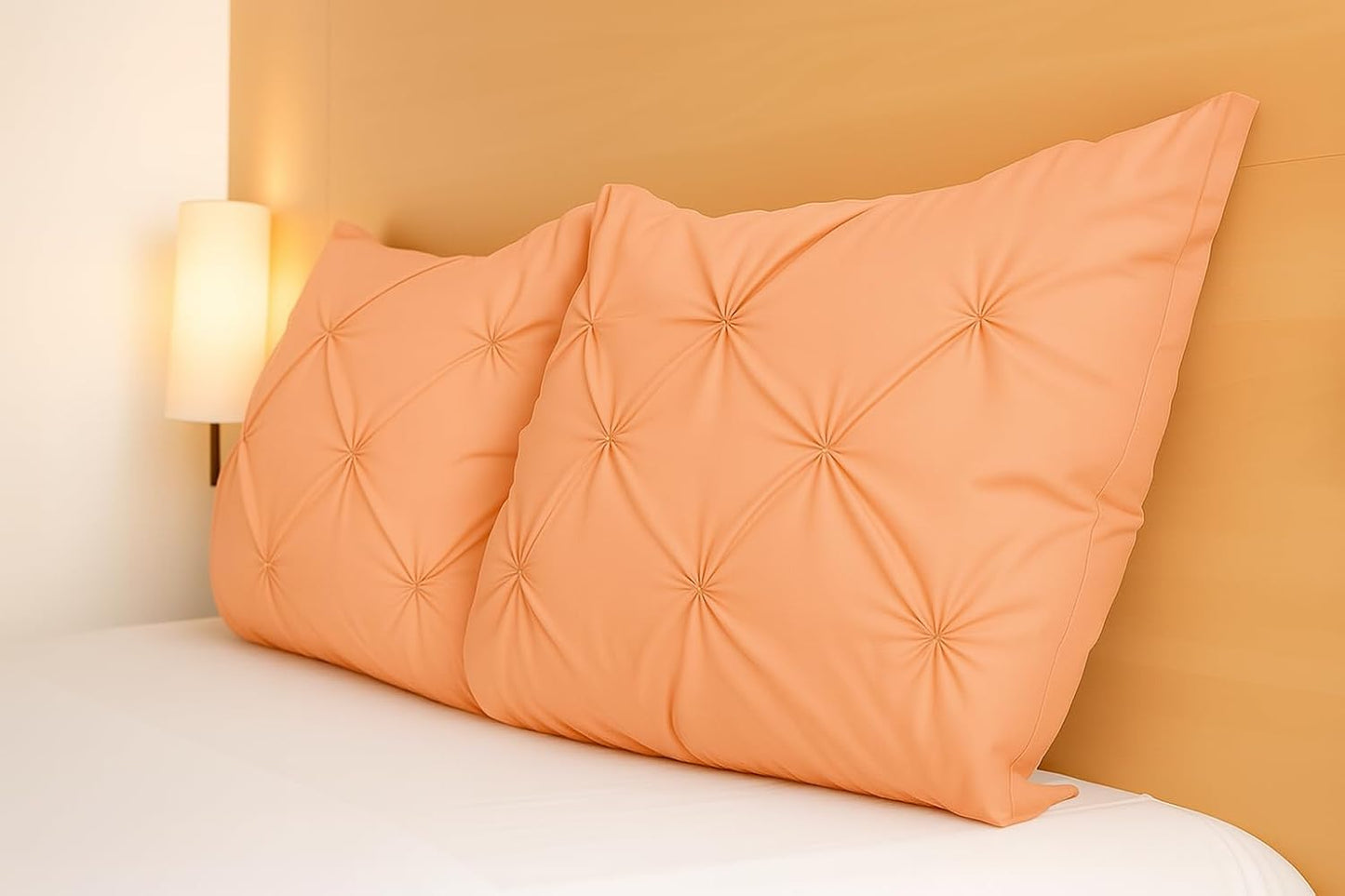 COTTON STICH Pinch Pleated Pillow Shams Set of 2, Zipper Closure - 600 Thread Count Super Soft Pinch Pillow Shams Pure Egyptian Cotton Decorative Pinch Pleated Bed Pillow Covers Set, Pink Queen 20X30