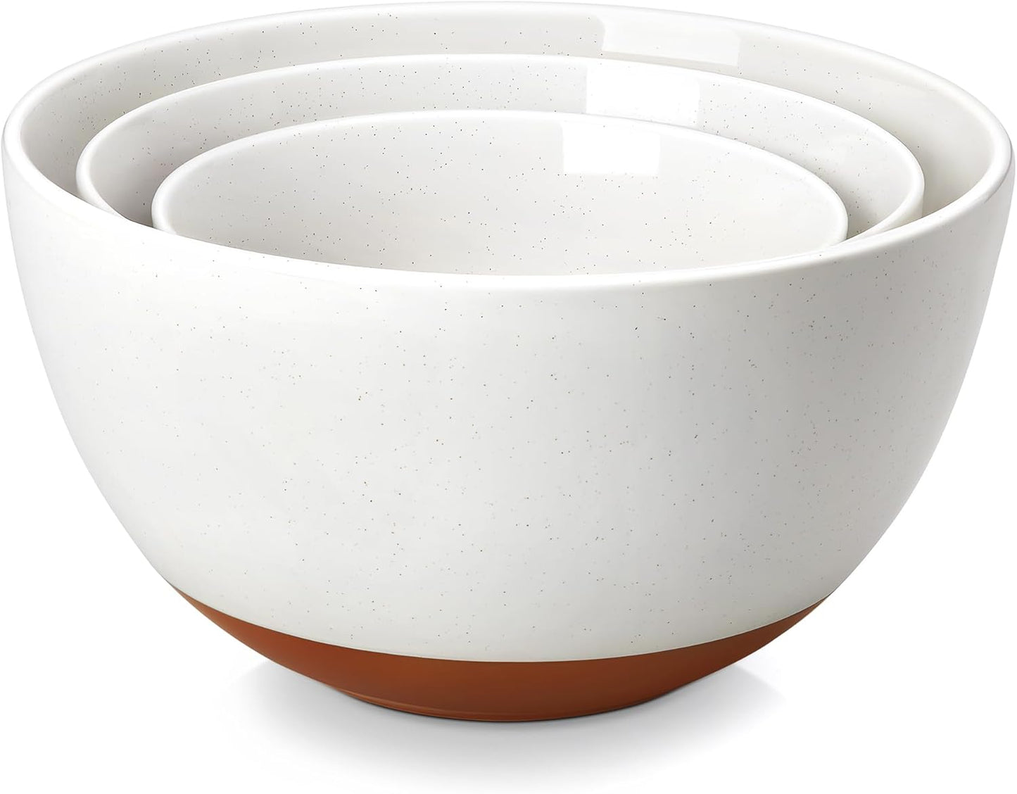 MALACASA Ceramic Mixing Bowls, Large Serving Bowls for Mixing, Cooking, Prepping, Baking, Salad, Soup, Pasta, Nesting Bowls Set of 3, 46/80/140 Oz, Oven, Microwave and Dishwasher Safe, Series TARA