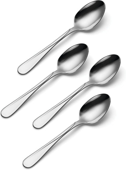 Oneida Flight Everyday Flatware Teaspoons 18/0 Stainless Steel, Set of 4, Silver