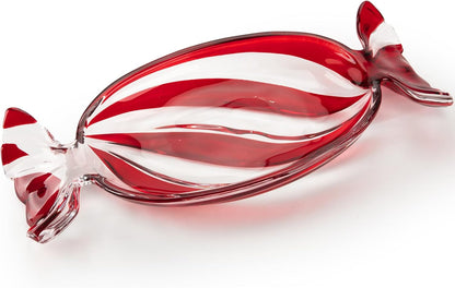 Christmas Platter Dish, Glass Candy Platter Serving Dessert Plates Christmas Dinnerware Tray Decorative Plates for Xmas Holiday Party Favor, Small