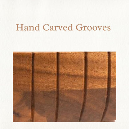 Acacia Wood fruit bowl with pedestal | 12" dia | Decorative bowl used as Centerpiece for kitchen counter or dining table | Wooden table decor| (Natural Finish)