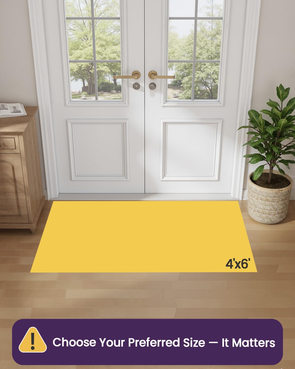 DEXI Front Door Entryway Mat Non Slip, 4x6 ft Large Washable Inside Entrance for House Floor Low Profile, Thin Entry Doormat Absorbent Dirt Trapper, Light Taupe