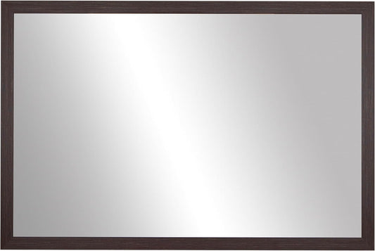 Frame My Mirror Brown Bathroom Mirror for Wall, 28" x 36" Espresso Textured Bathroom Vanity Mirror, Made in USA, Hangs Horizontally or Vertically, Ellis Design
