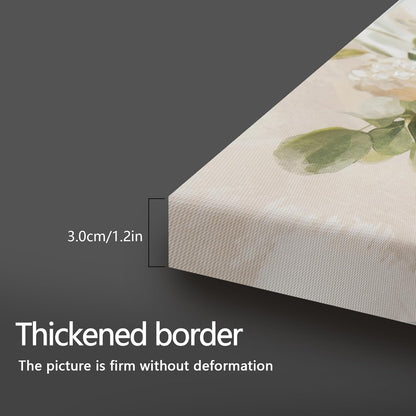 Hand painted Rustic Farmhouse Flower Canvas Wall Art, White Hydrangeas Wall Decor Pictures ,Soothing Calming Nature Botanical Vintage Floral Country Prints Artwork for Bedroom Living Room 16x24in