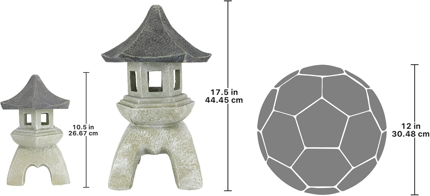 Design toscano ng999870 asian decor pagoda lantern outdoor statue, medium & large, two tone stone finish