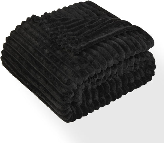 Twin Fleece Blanket for Couch - Super Soft Cozy Throw Blankets for Women,3D Striped Lightweight Blanket for Girls,All Seasons Flannel Blanket，Bed Home Decor，60x80 Inches