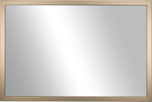 Frame My Mirror Gold Bathroom Mirror for Wall, 28" x 54" Champagne Bronze Bathroom Vanity Mirror, Made in USA, Hangs Horizontally or Vertically, Ellis Design