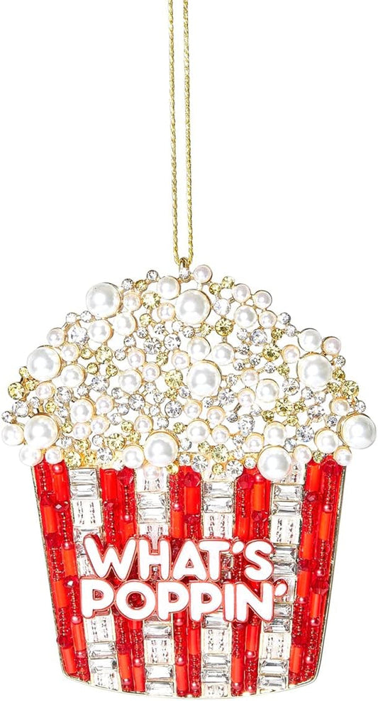 2025 Christmas Ornaments,Food Popcorn Ornament Hanging Ornaments for Christmas Tree,Keepsake Gifts for Sisters Mom Grandma Women | Popcorn Ornament