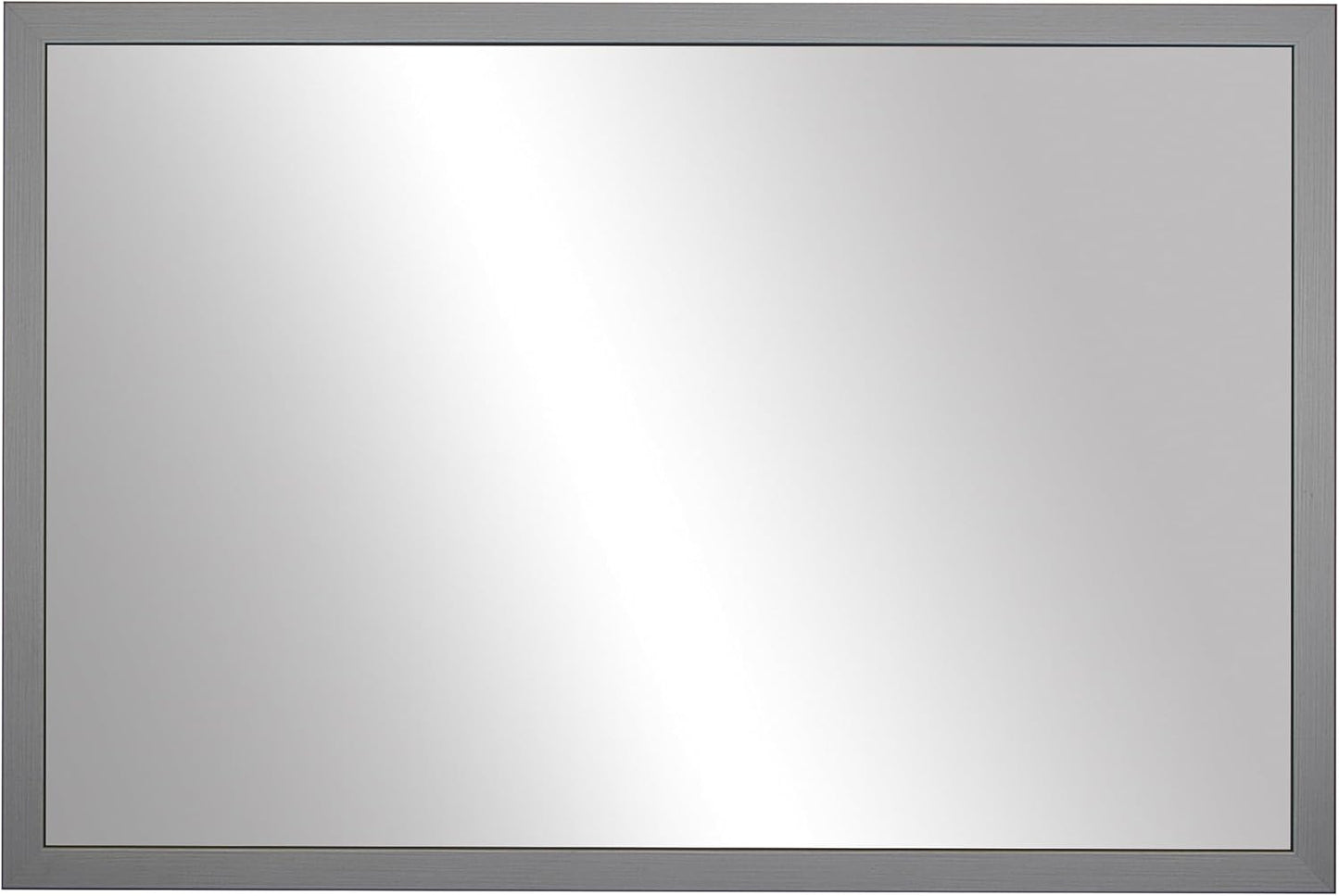 Frame My Mirror Silver Bathroom Mirror for Wall, 20" x 24" Stainless Steel Bathroom Vanity Mirror, Made in USA, Hangs Horizontally or Vertically, Ellis Design