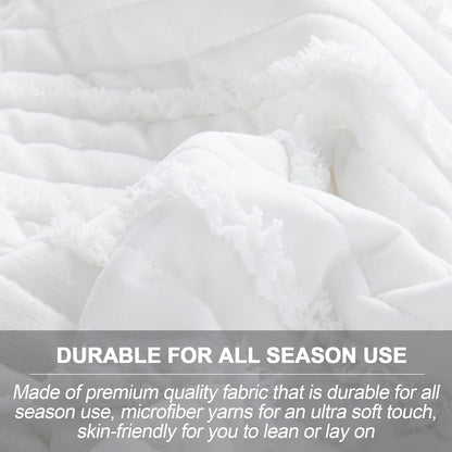 BOSOWOS King Size Pillow Shams Set of 2, Ultra Soft Breathable 20 x 36 Inches Pillow Case Envelope Closure, Microfiber Farmhouse Bed Pillowcases for Easy Care, White