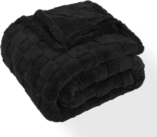 Throw Fleece Blanket for Couch - Super Soft Cozy Throw Blankets for Women,3D Checkered Striped Lightweight Blanket for Girls,All Seasons Flannel Blanket，Bed Home Decor，44x60 Inches