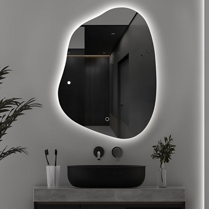 Irregular LED Bathroom Mirror with Lights, 32"x24" Anti Fog Frameless Led Bathroom Vanity Mirror, Stepless Dimmable Backlit Mirror for Bathroom Bedroom Living Room, Horizontal/Vertical