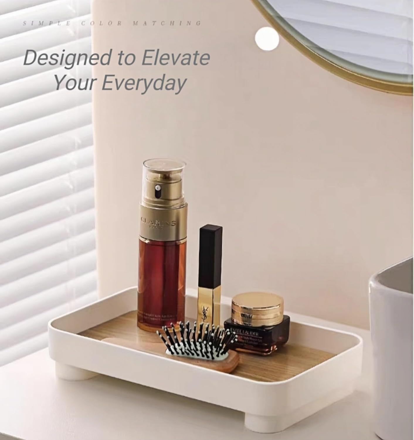 Decorative Tray for Coffee Table, Rectangle Vanity Tray Bathroom Decor, Desk Organizer for Perfume, Candles, Keys, Jewelry Home Decor Trays (Rectangle)