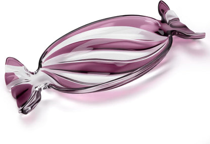 Christmas Platter Dish, Glass Candy Platter Serving Dessert Plates Christmas Dinnerware Tray Decorative Plates for Xmas Holiday Party Favor, Dark Purple, Small