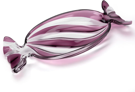 Christmas Platter Dish, Glass Candy Platter Serving Dessert Plates Christmas Dinnerware Tray Decorative Plates for Xmas Holiday Party Favor, Dark Purple, Small