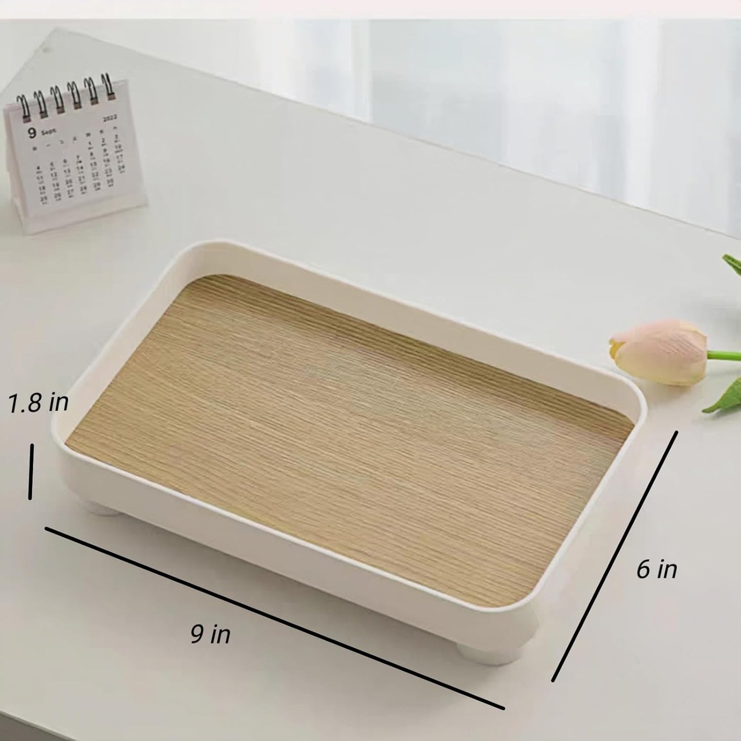 Decorative Tray for Coffee Table, Rectangle Vanity Tray Bathroom Decor, Desk Organizer for Perfume, Candles, Keys, Jewelry Home Decor Trays (Rectangle)