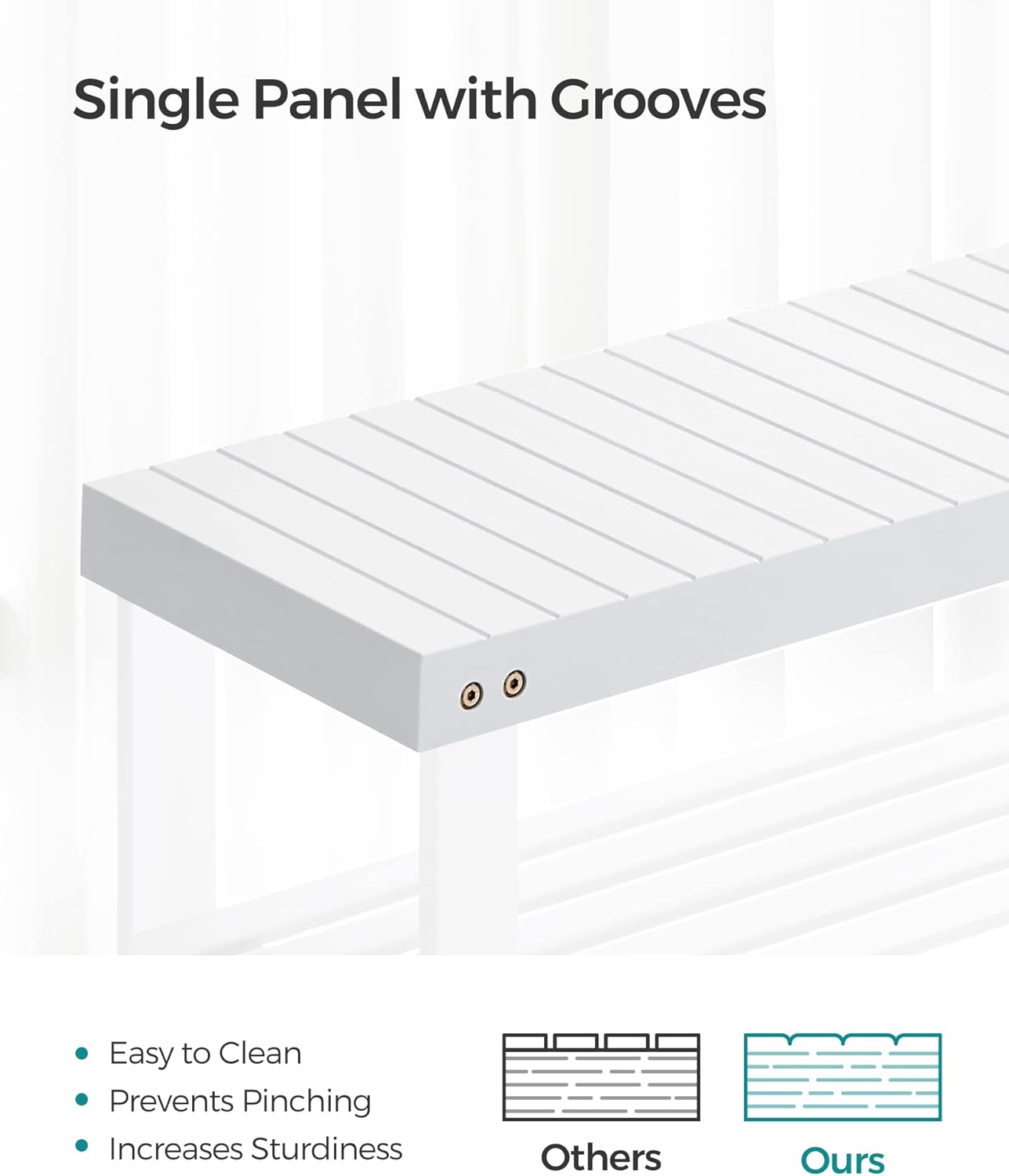 SONGMICS Shoe Rack Bench, 3-Tier Bamboo Shoe Storage Organizer, Entryway Bench, Holds Up to 286 lb, 11.3 x 27.6 x 17.8 Inches, for Entryway Bathroom Bedroom, Cloud White ULBS004W01