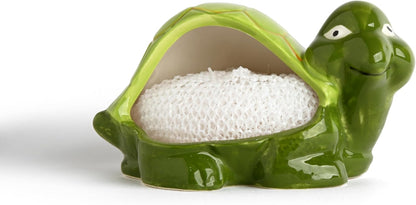 Decorative Dish Sponge Holder for Kitchen Sink (Turtle)